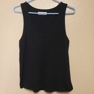 Lucky Brand Women Black Hacci Ribbed-side Tanktop